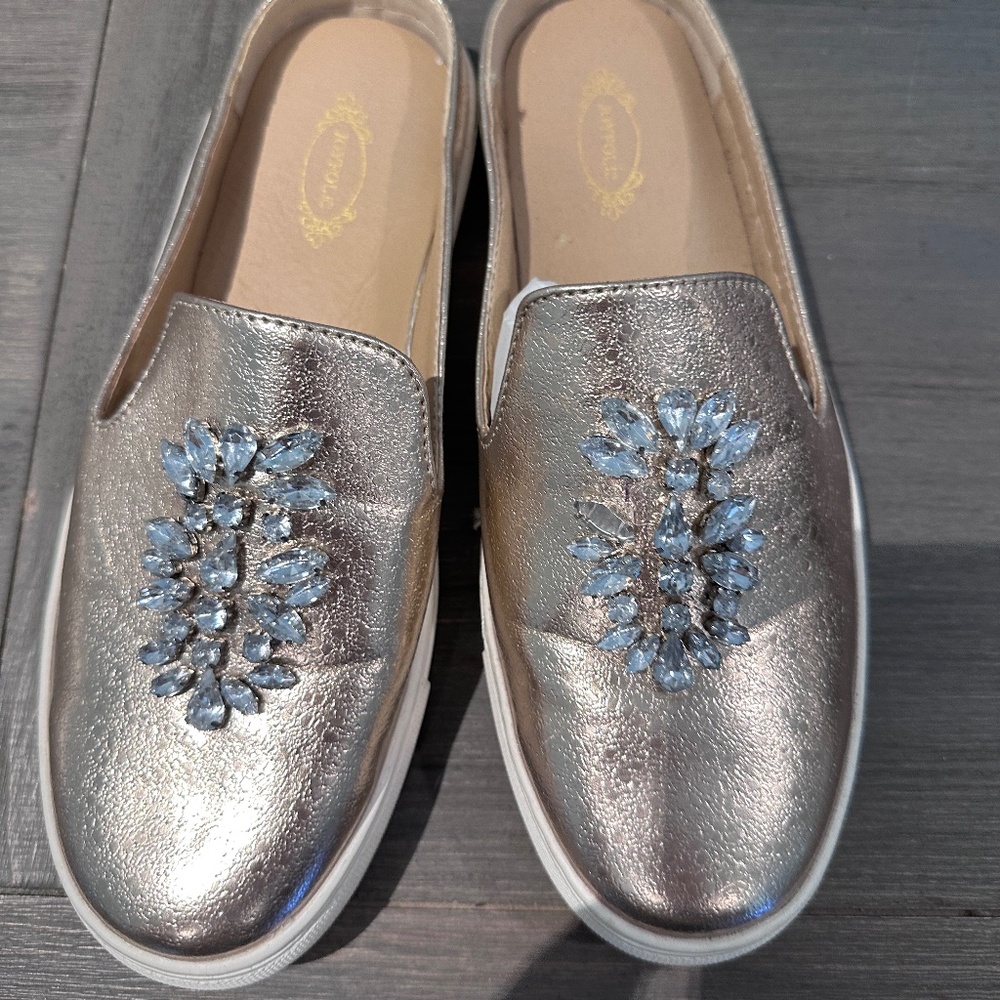 Joyfolie Womens Rhinestone Slides